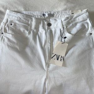 NWT High Waist white split hem Zara Jeans